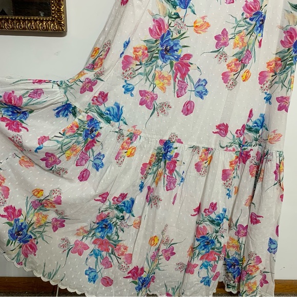 NWT LOVESHACKFANCY Vinnie Short Flutter Sleeve Maxi Dress Floral Size 12 - Picture 7 of 9